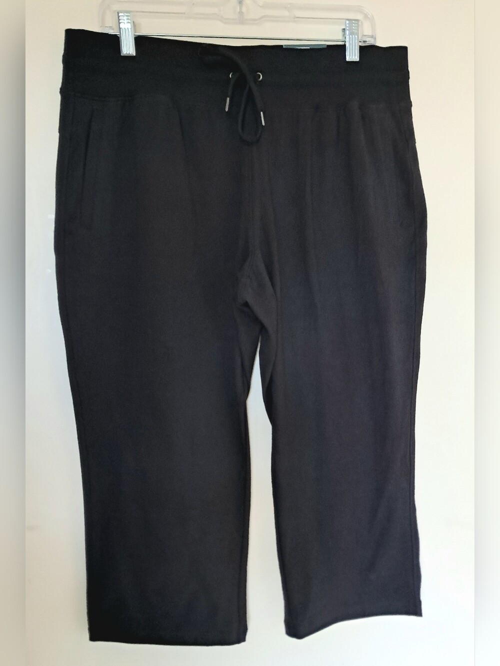 Tek Gear Women's High Rise Black Capri Lounge Athletic Leggings Mid Calf Size L